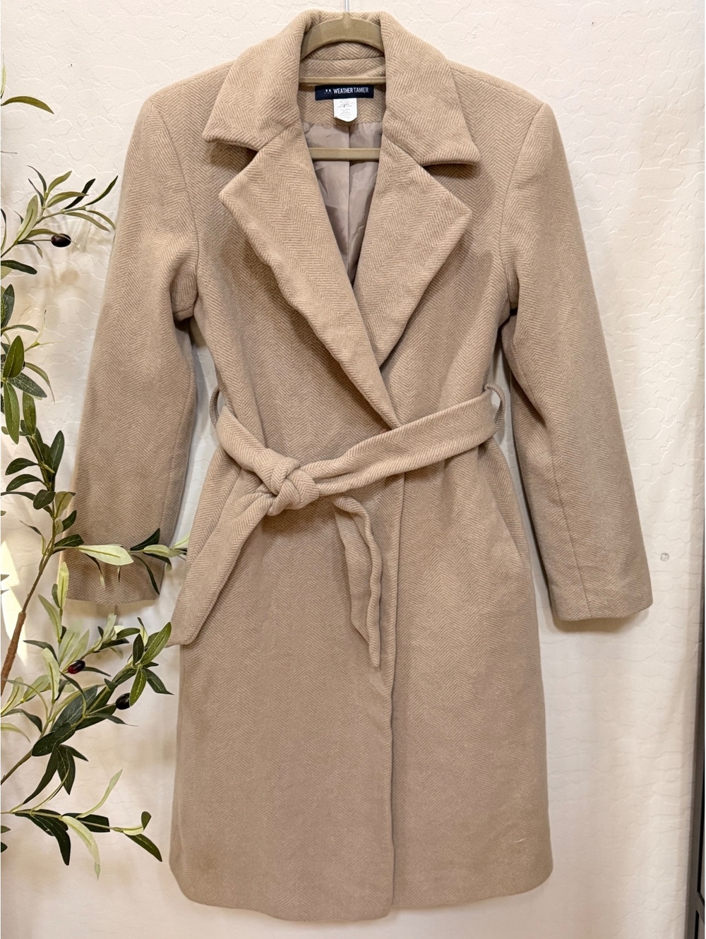 Weather Tamer Cashmere Wool Overcoat Oatmeal Color